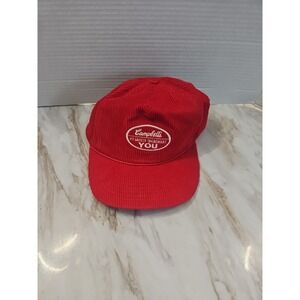 VTG SWANSON SNAPBACK TRUCKER HAT CAMPBELL SOUP CO. #1 Safety Corduroy Red